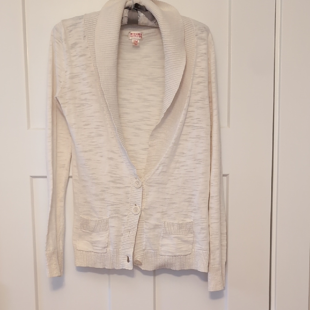 Cream Shawl Collar Cardigan